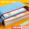 A4 bolsa de archivo portátil impermeable de doble capa para estudiantes, bolsa por materia, almacenamiento clasificado de materiales de tutoría, bolsa de libros, logotipo imprimible