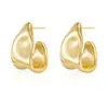 Pendientes Especiales de Forma Europeos y Americanos de Venta Caliente Transfronterizos para Mujer, Estilo Frío de Aleación, Pendientes Versátiles Dorados de Moda Simples