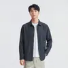 Também, camisa de manga comprida listrada vertical, outono de 2026 masculina, corte solto, ombro caído, com bolso, color block, camisa casual para usar por cima
