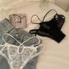Ropa Interior Nueva de Malla para Mujer, Tiro Bajo, con Cordones, Secado Rápido, Estilo Delgado de Verano, Encaje Transparente Sexy Hueco, Tentación de Encaje