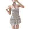 Traje de baño para niña 2026 Nuevo de una pieza estilo lunares, Conservador, Adelgazante, Cubre el cuerpo, Traje de baño sexy y de alta gama