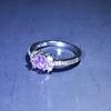 Zhen Rong desea Nuevo Anillo de Princesa Europeo y Americano Caliente Gema Color Rosa Champagne Anillo de Compromiso para Mujeres