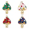 Colgante en forma de hongo, aleación con esmalte, accesorios para manualidades, dijes para joyería, llaveros hechos a mano, pulseras, collares, venta al por mayor