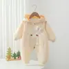 Enterizo con Capucha y Cremallera para Bebé Niña de Primavera y Otoño, Lindo y Dulce Traje de Gateo Bordado de Conejo de Dibujos Animados con Mangas Largas