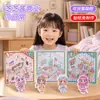 Nuevo lindo libro de pegatinas de escena en miniatura de dibujos animados, adecuado para niñas, libro de pegatinas hecho a mano para niños, regalo de recompensa premio