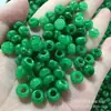 Anillo Verde Seco de Jadeíta Verde Completo Engrosado Agujero Grande Yuhuan Tielong Esmeralda Cuentas Sueltas Cuentas de Ábaco Accesorios Joyería DIY