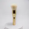 En stock: Cepillo de maquillaje KK de tubo de aluminio, cepillo individual para polvos sueltos, cepillo para polvos/rubor, cepillo tipo hongo, base cuadrada