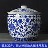 Jingdezhen 10kg 20kg 30kg 25kg Tarro de Arroz de Cerámica Azul y Blanco Grande Tarro de Manteca de Cerdo Fabricante Tarro de Fermentación de Vino de Arroz Glutinoso