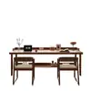 Escritorio de madera maciza, escritorio largo, adecuado para sala de estar, dormitorio o estudio; escritorio de estudio para dos personas; escritorio de computadora estrecho de doble capa, montado en la pared; diseño elegante