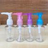 Frasco de 50ml Mililitros con Cabezal de Bomba a Presión, Pico de Pato, Botella de Plástico Pet Transparente para Cosméticos, Botella Recargable para Loción