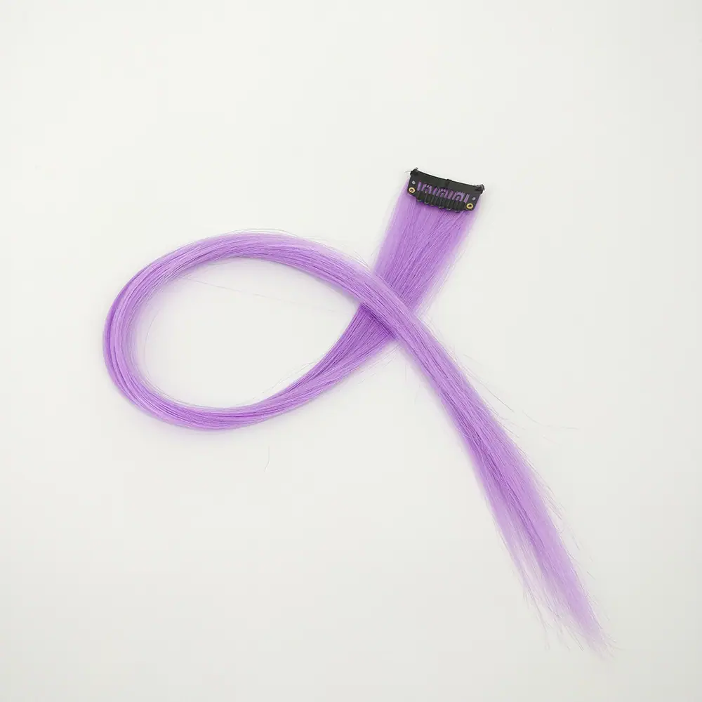 彩色假发片一片式夜光卡子发彩色无痕接发片挂耳染夜光