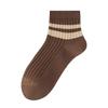 Calcetines de Doble Aguja para Mujer Maillard Primavera y Verano Nuevo Tipo a Calcetines Cortos para Hombre Algodón Puro Transpirable Absorbente del Sudor Primavera y Otoño