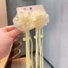 Tocado Hanfu para niños Lazo Borla Cinta Doble Clip Estilo Chino Horquilla de Princesa Clip de Pico de Pato para Niñas Tocado
