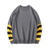 Sudadera de marca Tide con cuello redondo, rayas, hombros caídos, impresión personalizada DIY, Ropa para Fiesta de Bienvenida, Ropa de Clase, Ropa de Trabajo, logo bordado
