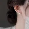 Nuevos Pendientes de Perla de Agua Dulce con Microincrustaciones de Circonita Triangulares Pequeños Estilo Chanel Moda Pendientes Dulces Pendientes Minimalistas de Lujo Ligero