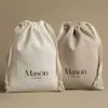 Nueva Bolsa de Algodón con Cordón Patrón de Espiga para Joyería Bolsa Pequeña de Tela de Algodón Empaque de Regalo Bolsa de Almacenamiento Se Puede Imprimir con Logo