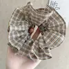 Goma para el pelo de cuadros vintage, versátil, de tela, estilo Mori, cuerda para el pelo, accesorio para el pelo de celebridad de internet coreana