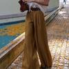 Pantalones de traje de moda estilo retro Old Money para mujer, versátiles de otoño, fluidos, de cintura alta, adelgazantes, holgados, de pierna ancha