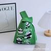 Bolso de Mano para Mujer del Festival del Bote del Dragón Panda, Bolso Cubo Tejido, Estilo Coreano y Japonés Versátil, Bolso Tote Casual, Bolsa para el Almuerzo, Lindo y Divertido