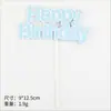 Nuevo Paquete de Pastel Edición Simple Color Macarrón Enchufe Feliz Cumpleaños Decoración para Hornear Cumpleaños Suministros