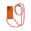 Funda de Teléfono TPU con Ventana Grande y Correa Fina Adecuada para Apple 17Promax Color Sólido Estilo 16 Ins 15/11 Dopamina