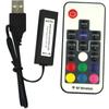 Led rf 17 chave mini controlador rf controle remoto sem fio colorido rgb luz com luz escurecimento controlador usb