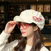 Bonito sombrero de peluche de conejo, boina de dibujos animados con gafas para mujer, otoño e invierno, circunferencia de cabeza grande, sombrero octagonal dulce y versátil, personalizable
