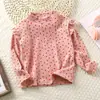 Camiseta Base Floral de Otoño e Invierno para Niña Camiseta de Otoño con Mangas Acampanadas para Niña Camiseta Base Popular de Internet Versátil con Mangas Acampanadas para Niña