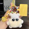 Bonito Rex Coelho Pele Pequena Bola De Carvão Bolsa Pingente Mochila Escolar Coisas Feias Boneca Pendurada Boneca De Desenho Animado Carro Chaveiro