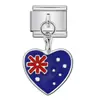 Colgante de Bandera en Forma de Corazón Pulsera Módulo Italiano Gancho Único Empalme Elástico DIY Cadena de Correa de Reloj de Acero Inoxidable