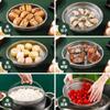 Vaporera de cocina multifuncional con asa cesta de drenaje de acero inoxidable colador de arroz olla vaporera cocina triángulo grande