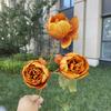 Grande Promoção Processamento Cor Laranja Salão de Casamento Material de Flor Arranjo de Flores de Teto