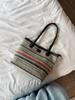 Bolso Tote Rayado para Hombro de Mujer Estilo Vacacional Casual Bolso de Mano Arcoíris para Playa Bolso Grande de Capacidad para Mujer Bolso Tote