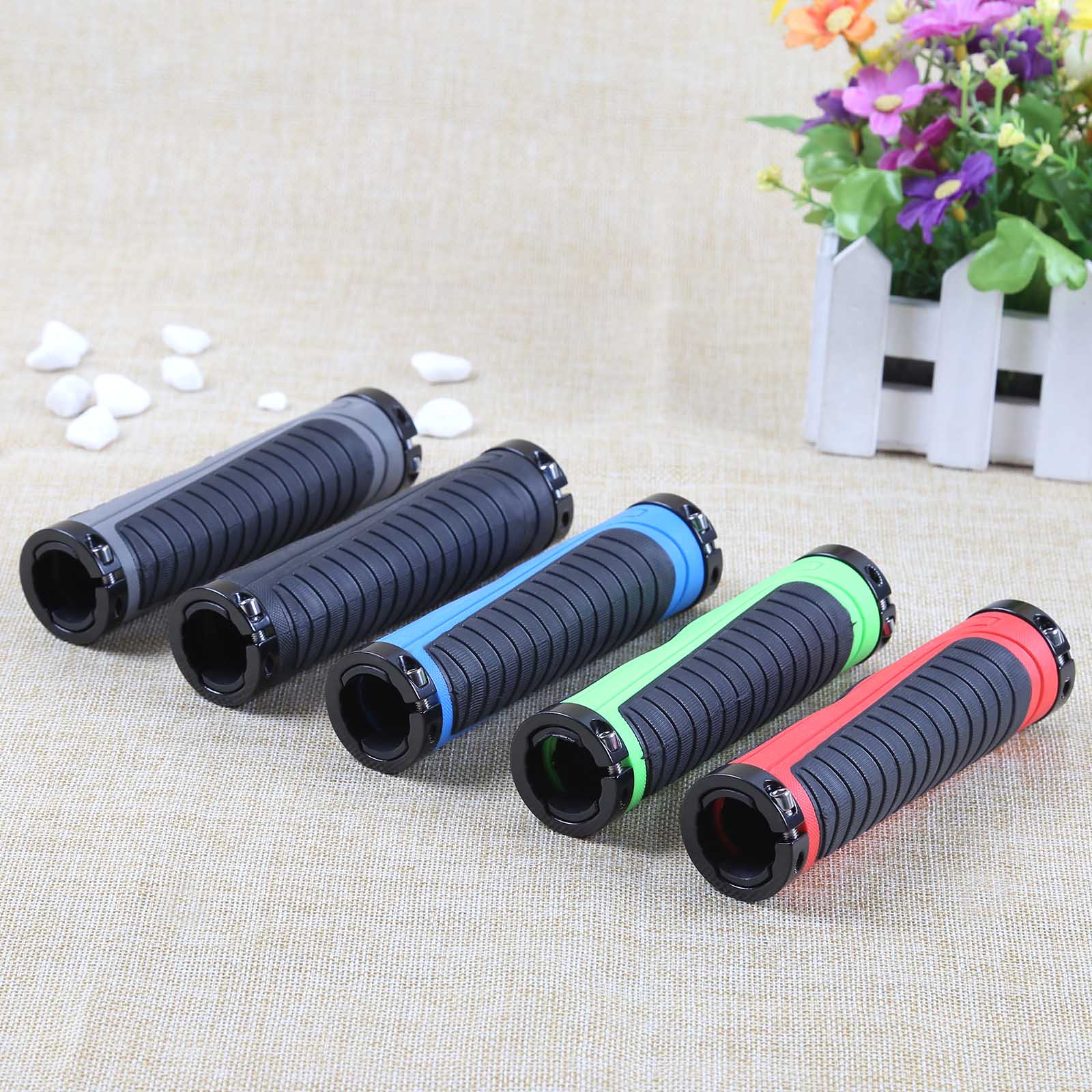 Bicycle Handlebar Grips MTB Road Bike Double Lock Rubber Grips 131*32*44mm Shock-absorbing Cycling Handle Ergonomic Handle Bar