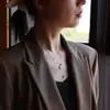 Explosión de TikTok Acero de Titanio Tirar Oso Amoroso Collar Joyería para Hombres y Mujeres Moda Personalidad Popular en Internet Europa y América Transfronterizo Simple