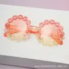 Gafas de Sol Frescas para Niños Estilo Nuevo Margarita Pequeña, Gafas de Pétalos con Montura Redonda, Lindas Gafas Anti-UV para Fotos de Bebé