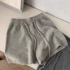 Shorts de Punto Holgados de Cintura Alta y Pierna Ancha para Mujer 2025 Otoño e Invierno Nuevos Cintura Elástica Silueta A Casual Pantalones Rectos