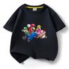 Ropa Infantil Mario Camiseta de Manga Corta Infantil Verano 2023 Nueva para Niños Algodón Cuello Alto Delgado Transpirable Camiseta