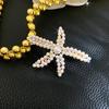 Estrella de Mar Perlada Pasador de Perlas Clip de Hada Tocado Clip Superior Mori Accesorios para el Cabello Rojo Cibernético Corea del Sur Pasador Dorado de Nicho