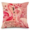 Funda de Almohada Más Vendida en Amazon Patrón de Flor de Amor Día de San Valentín Funda de Almohada Decorativa para Dormitorio Sofá Funda de Almohada de Lino