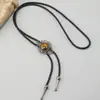 Transfronterizo Nuevo Creativo Retro Cuerda Trenzada Corbata de Lazo Collar Accesorio Colgante Floral Simple Hebilla de Corbata Bolo