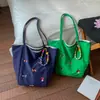 Bolso de lona bordado con hongos estilo japonés, gran capacidad, bolso de mano artístico y simple, bolso de hombro de moda