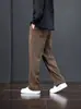 Pantalones Casuales Gruesos de Pana con Felpa Plus para Hombre, Otoño Invierno, Modernos, Cómodos, para el Trabajo, Holgados, Pierna Recta, Largos