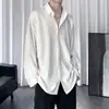 Camisa Preta Masculina Manga Longa Estilo Coreano Tendência Bonita Jaqueta Masculina Dk Casual de Verão Roupa Masculina com Camisa Branca