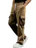 Calça Casual Esportiva de Sarja Retrô Americana para Homens, Perna Larga Reta Solta, Roupas de Trabalho, Amazon Transfronteiriça