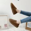 Zapatos de Algodón Felpa Cálidos Otoño e Invierno 2024 Estilo Coreano Color Sólido Slip-On Perezosos Casuales Zapatos Peludos Zapatos de Pan