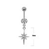 Gaibei fruta transfronteriza sirena ombliguera diamante completo cabeza colgante en forma de corazón joyería para piercing