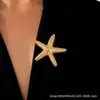 Broche de Estrella de Mar Estilo Playa Nuevo Transfronterizo para Mujer Estilo Ins Europeo y Americano Moda Casual Pin de Solapa Elegante Pin de Alta Gama