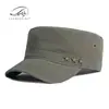 Chapéus Masculinos Fashionáveis Estilo Coreano com Topo Plano Atacado Primavera e Verão Algodão Puro de Alta Qualidade Proteção Solar Bonés de Beisebol Chapéus Militares para Mulheres