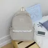 Mochila Cuadros Finos Azul Claro Estilo Curativo Sal Marina, Ambiente Coreano Suave y Dulce, Mochila Pequeña para Salidas de Novias
